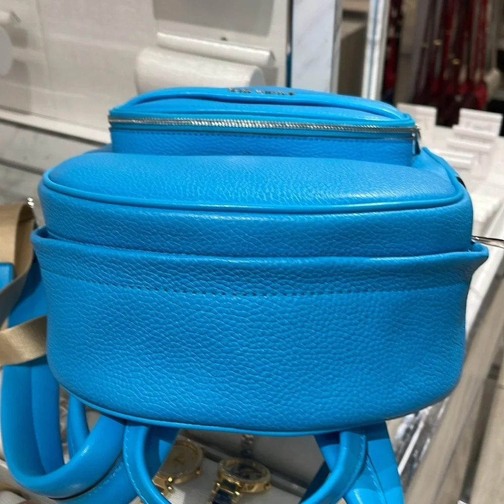 Michael Kors Bex Medium Pebbled Leather Backpack COLOR SANTORINI BLUE NWT